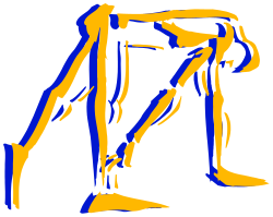 Blue and Yellow Figure Clipart - Vibrant and Playful Design Elements