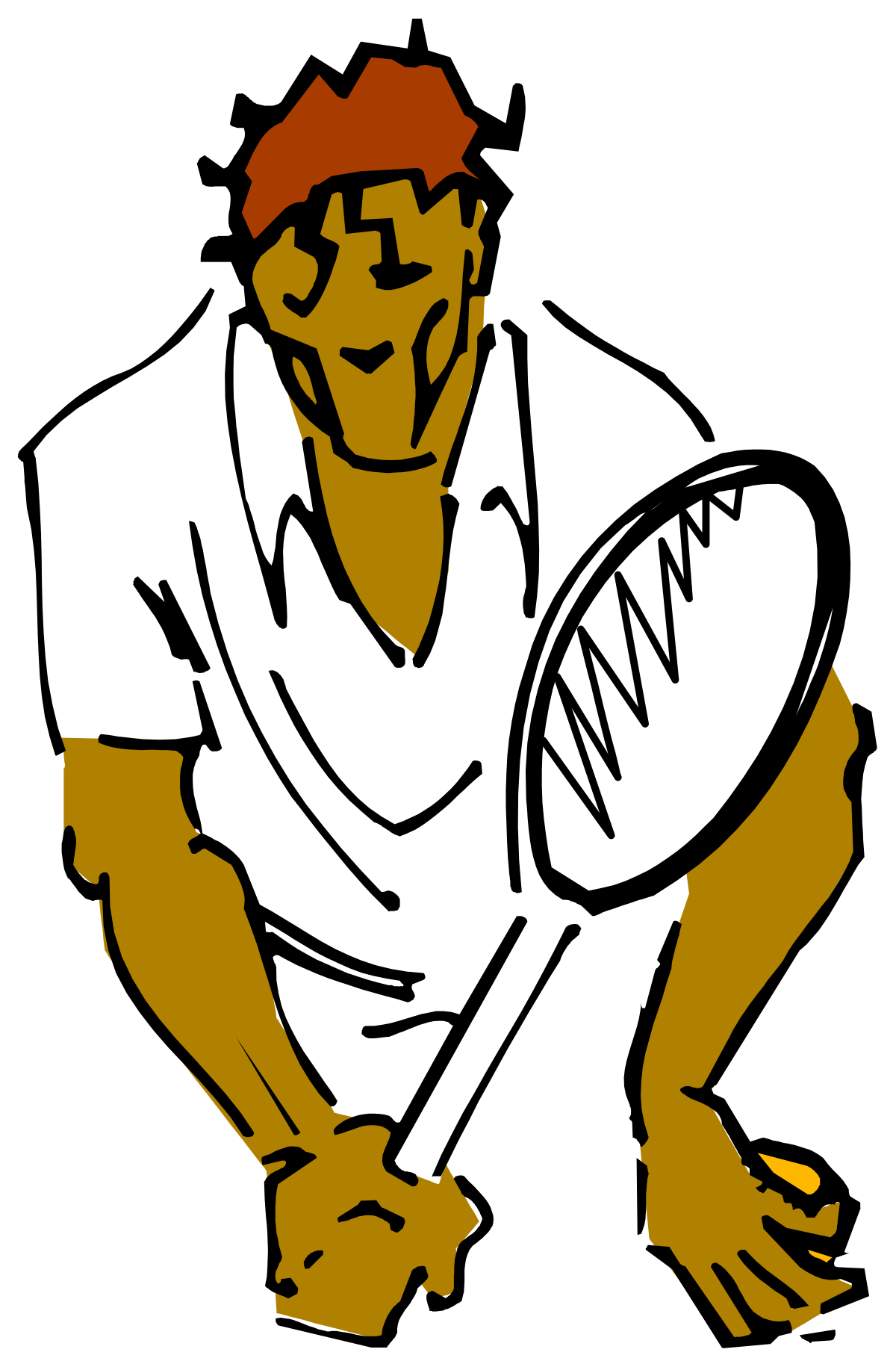 a man holding a rugby ball in his hands clip art png transparent Rugby Ball Held by Man - Dynamic Sports Clipart