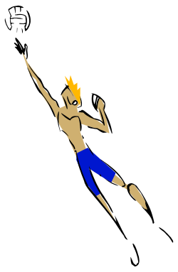 Flying Man in Blue Shorts Clipart - Dynamic and Fun Illustrations