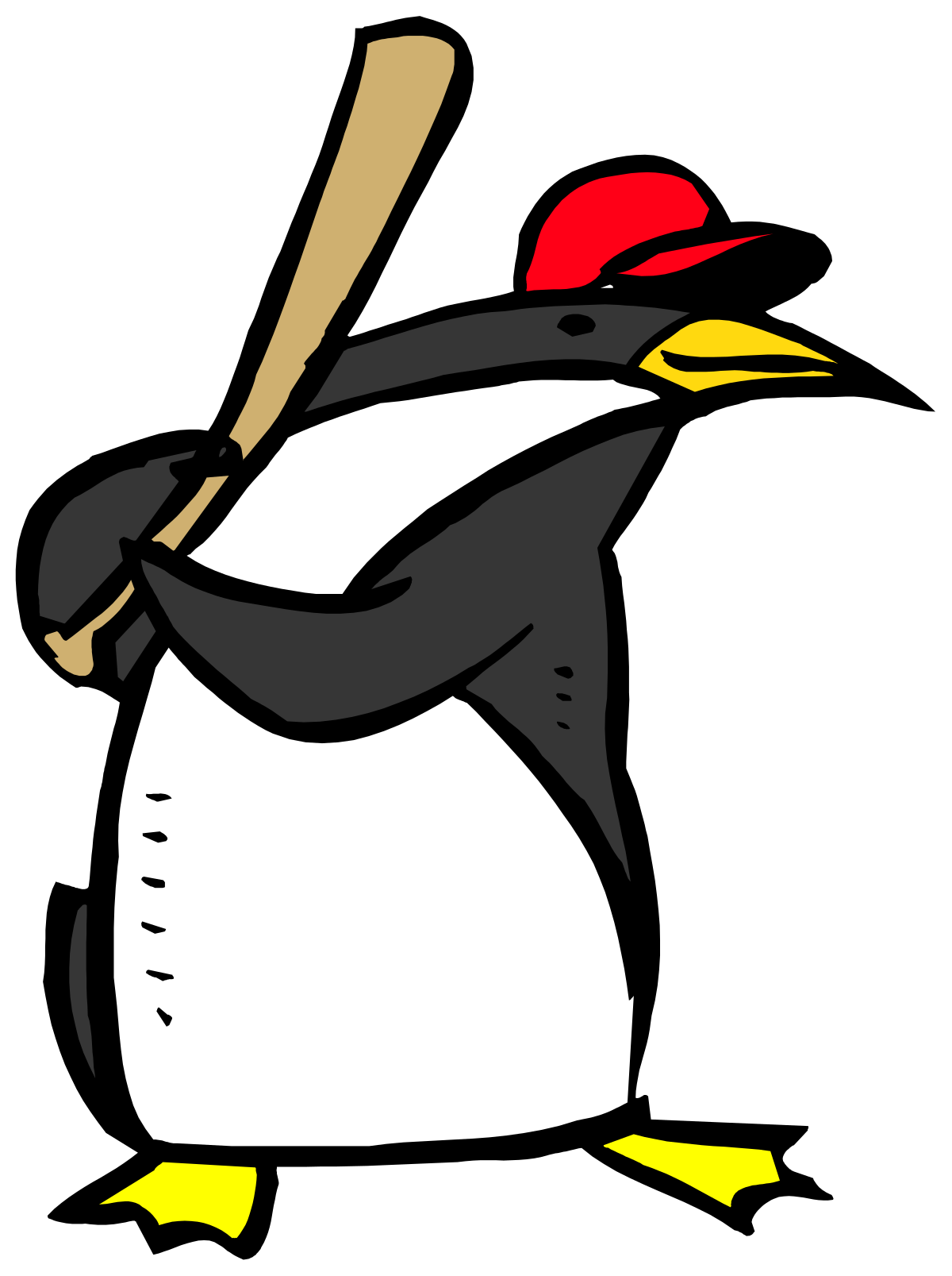 a penguin with a baseball bat in its hand clip art png transparent Penguin Holding a Baseball Bat Clipart - Fun and Playful Artwork