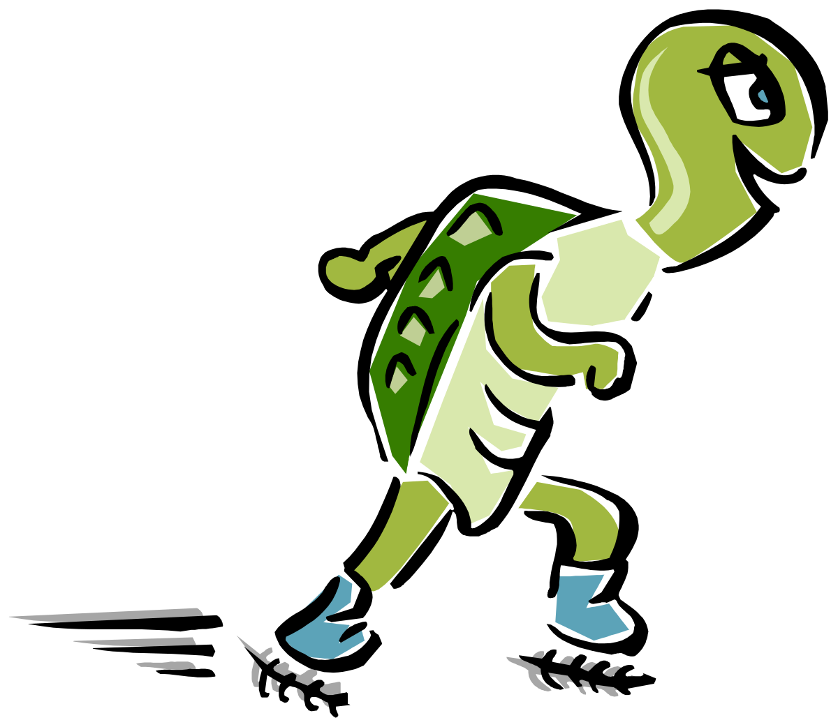 Cartoon Turtle Skateboard Clipart: Fun and Playful Scene