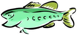 Vibrant Green Fish with Black Fins Clipart for Your Projects