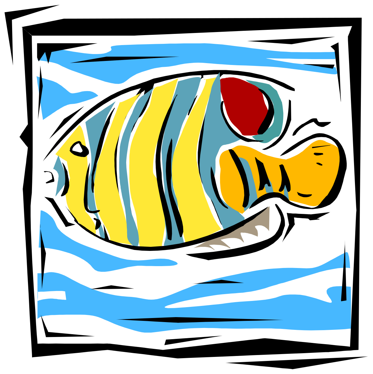 a fish with a red eye and a blue background clip art png transparent Fish with Red Eye and Blue Background - Vibrant Clipart for Your Projects
