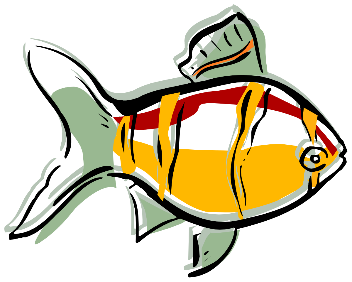 a fish with a yellow and red stripe clip art png transparent Vibrant Fish with Yellow and Red Stripes Clipart