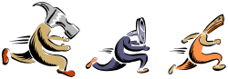 Colorful Animals Running Together Clipart