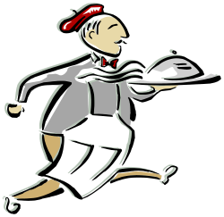 Cartoon Character Running with Tray Clipart - Fun and Dynamic SVG Illustration