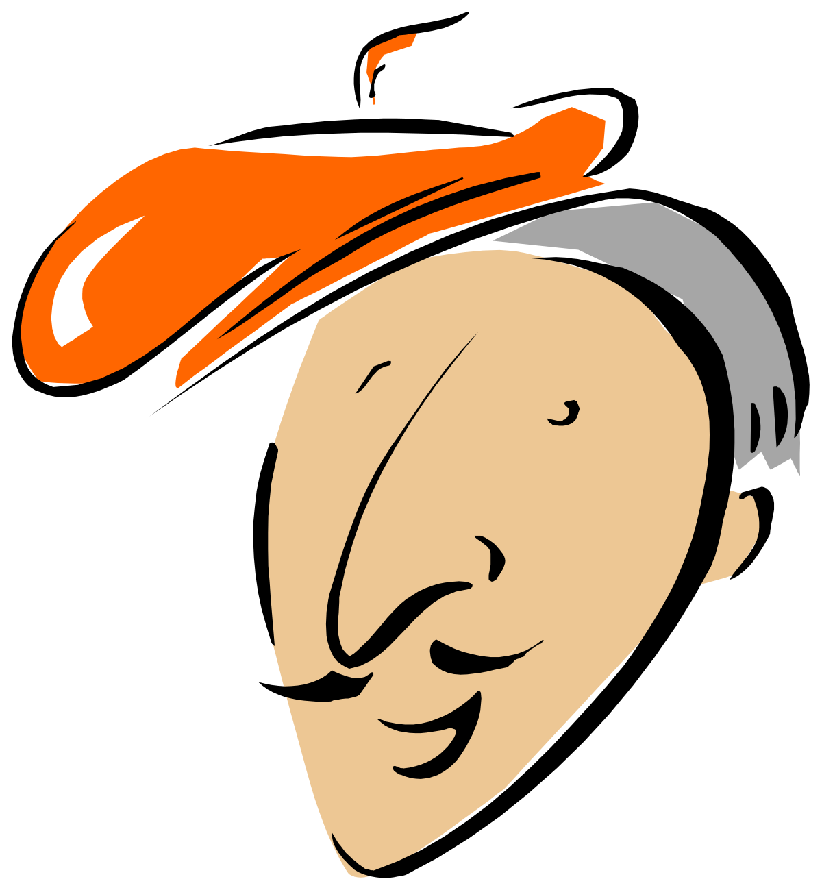Man with Hat and Mustache Clipart - Vintage Style Illustration