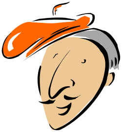 Man with Hat and Mustache Clipart - Vintage Style Illustration