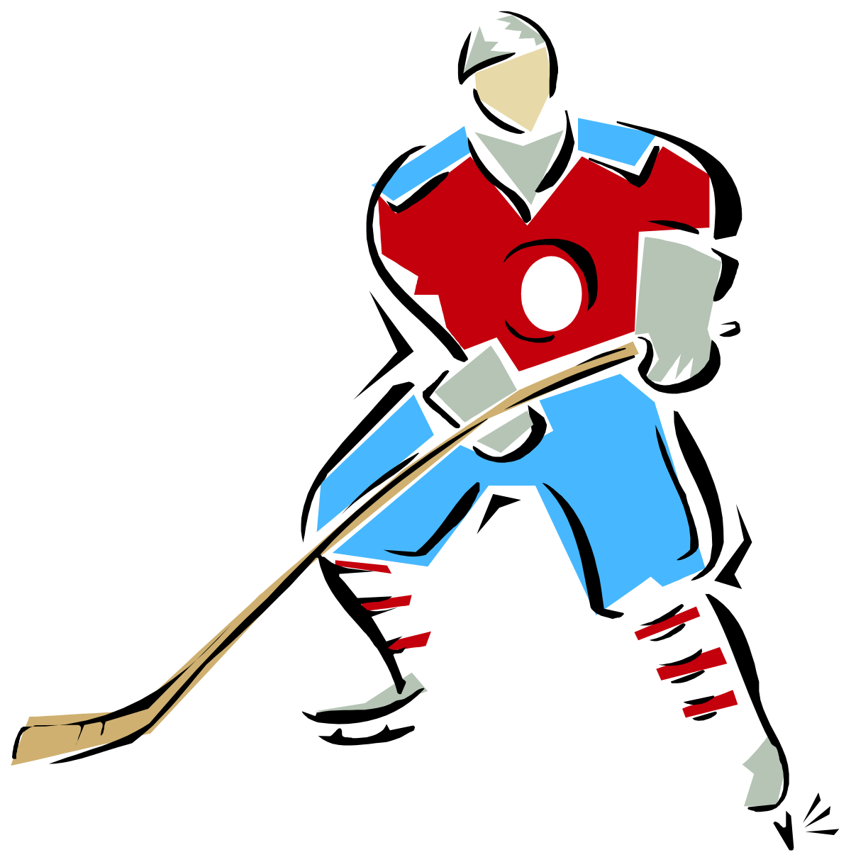 a hockey player with a stick and a stick clip art png transparent Hockey Player with Stick Clipart - Dynamic Sports Graphics
