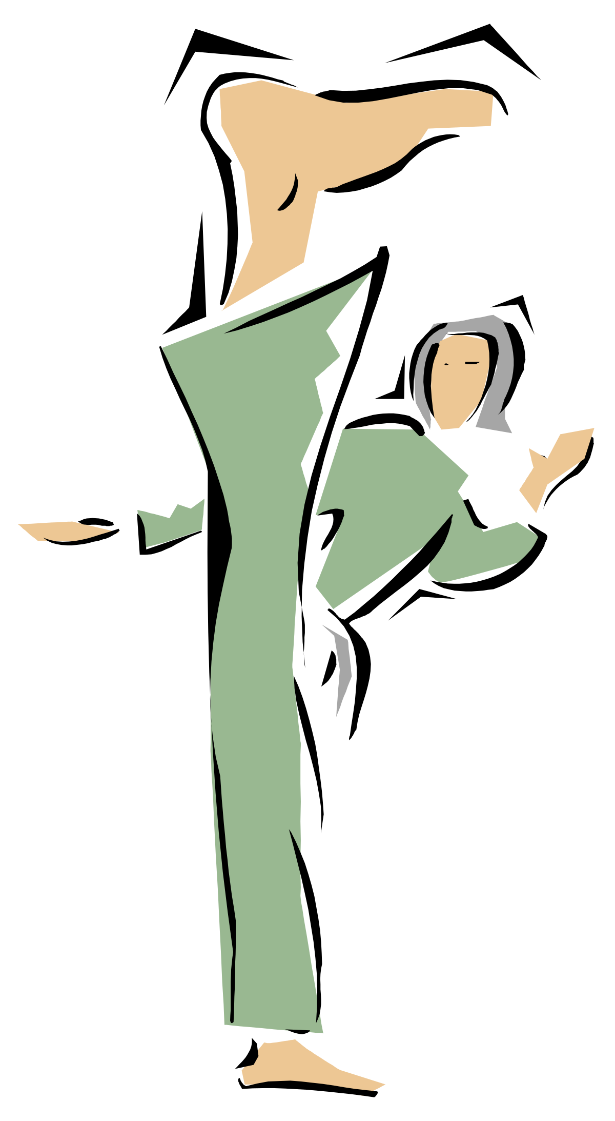 a person in a green suit doing karate clip art png transparent Karate Action Clipart: Person in Green Suit Performing Martial Arts
