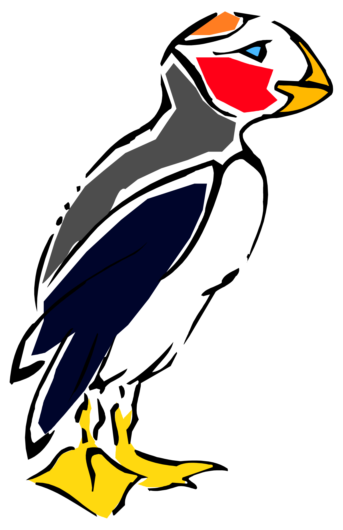 Colorful Bird with Red Beak - Vibrant Clipart for Your Projects