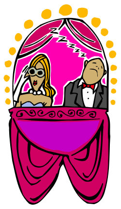 Couple Sitting at Table Under Pink Umbrella - Vibrant Clipart Scene