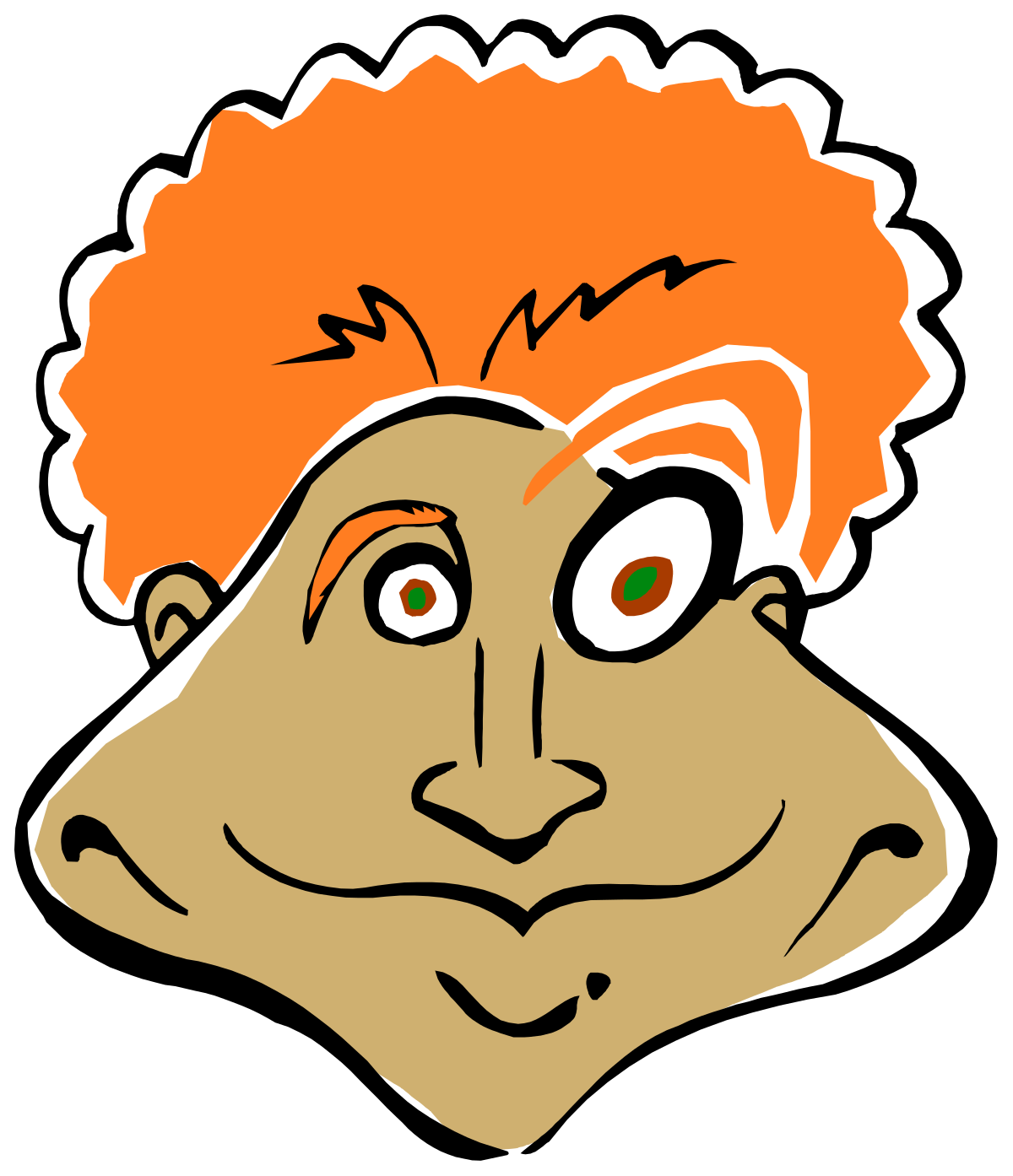 Cartoon Face with Orange Hair Clipart - Fun and Playful Designs