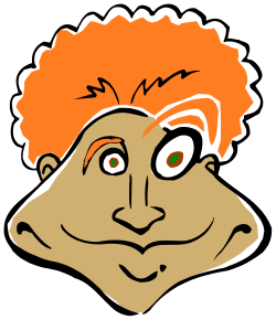Cartoon Face with Orange Hair Clipart - Fun and Playful Designs