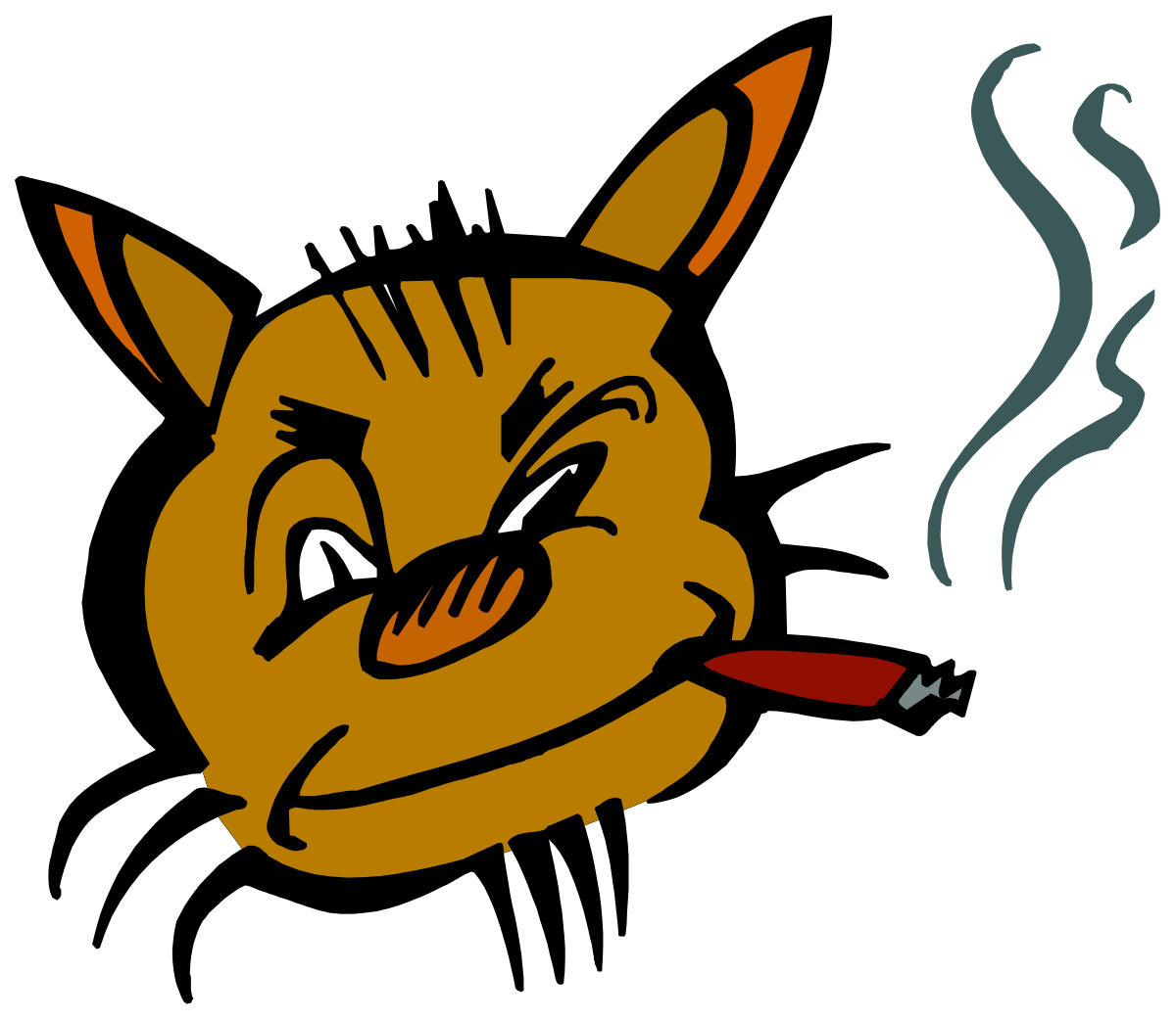 a cat smoking a cigarette clip art png transparent Cat Smoking a Cigarette Clipart - Unique and Quirky Visuals