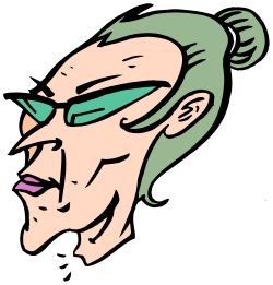 Green-Haired Woman with Glasses Clipart - Unique Portrait for Creative Projects