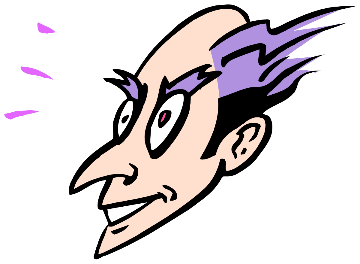 a cartoon character with a purple hair and a black background clip art png transparent Cartoon Character with Purple Hair on Black Background Clipart