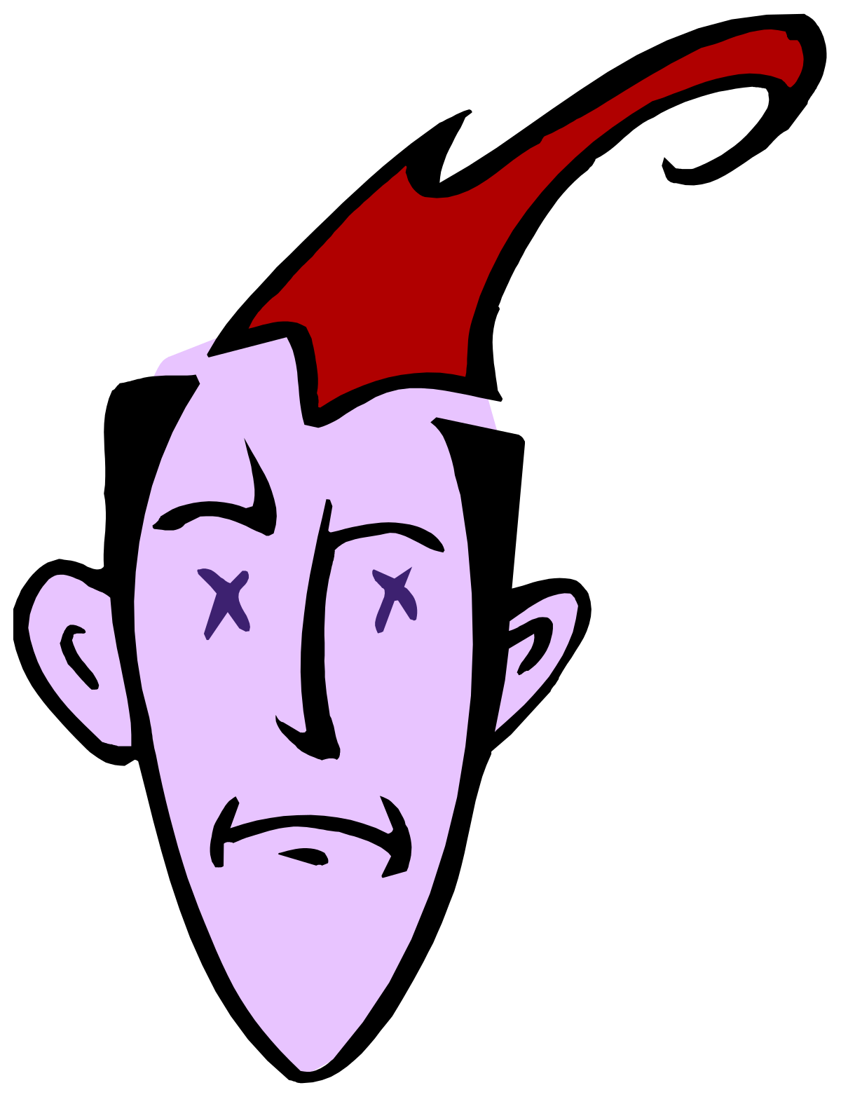 Red Mohawk Man Clipart: Bold and Distinctive Character Illustration