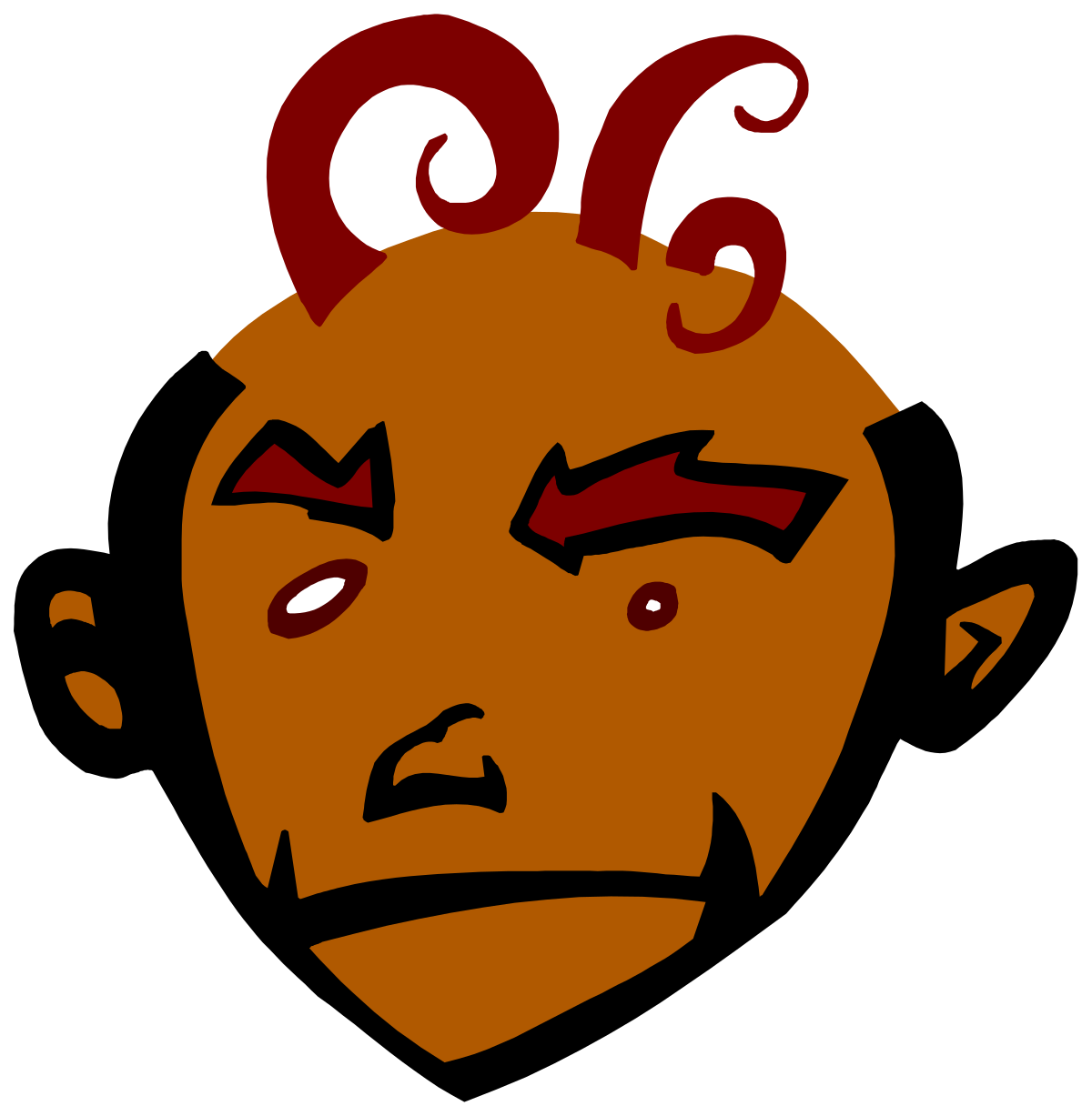 Cartoon Character with Red Hair on Black Background Clipart