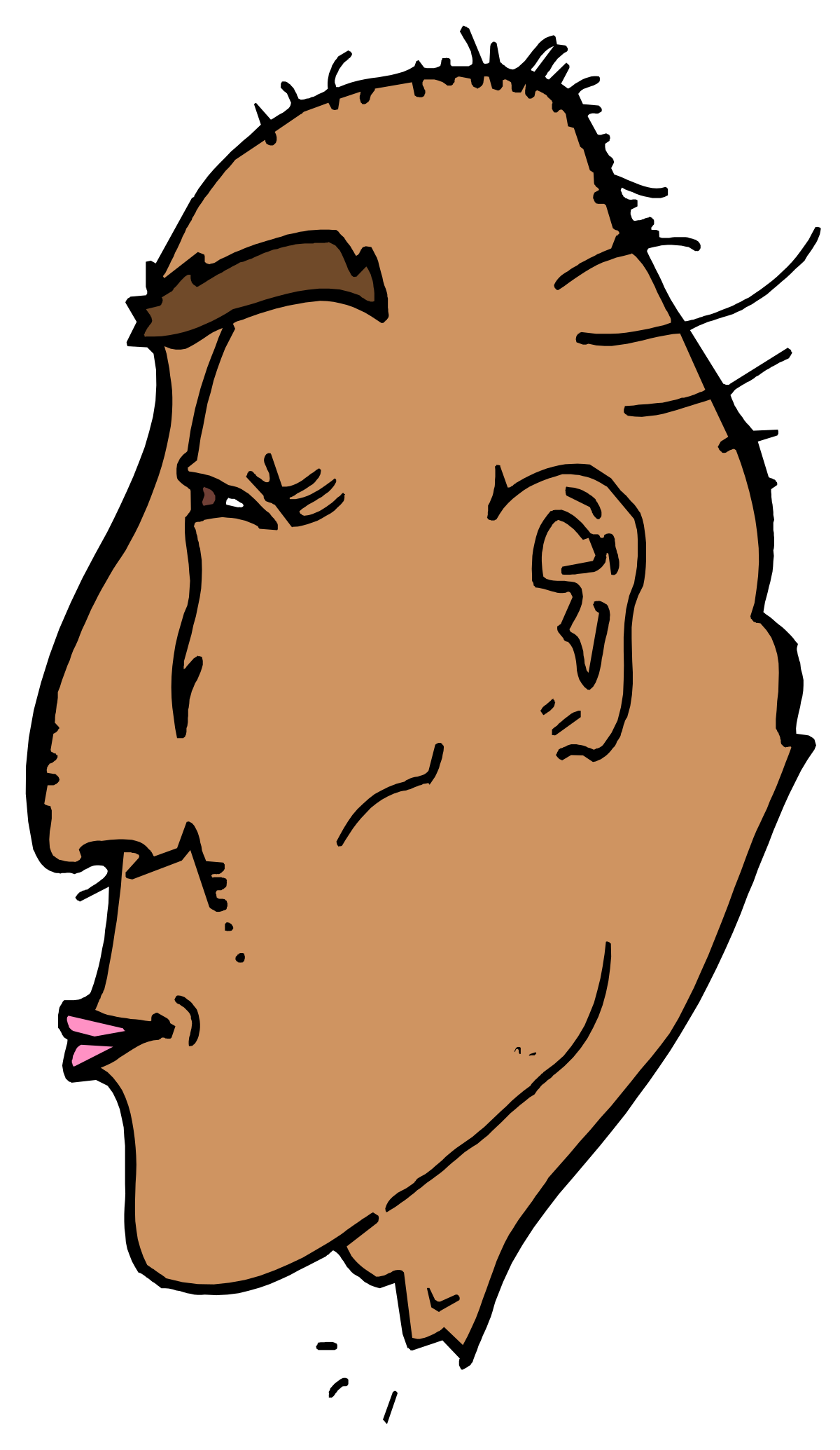 Man's Face with Pink Nose Clipart for Creative Projects