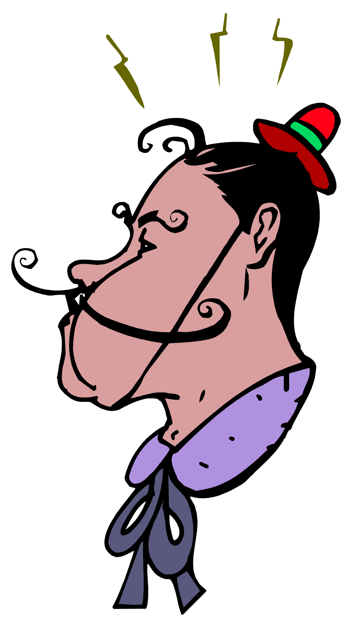 Man with Tie and Hat Clipart - Stylish Businessman Illustration