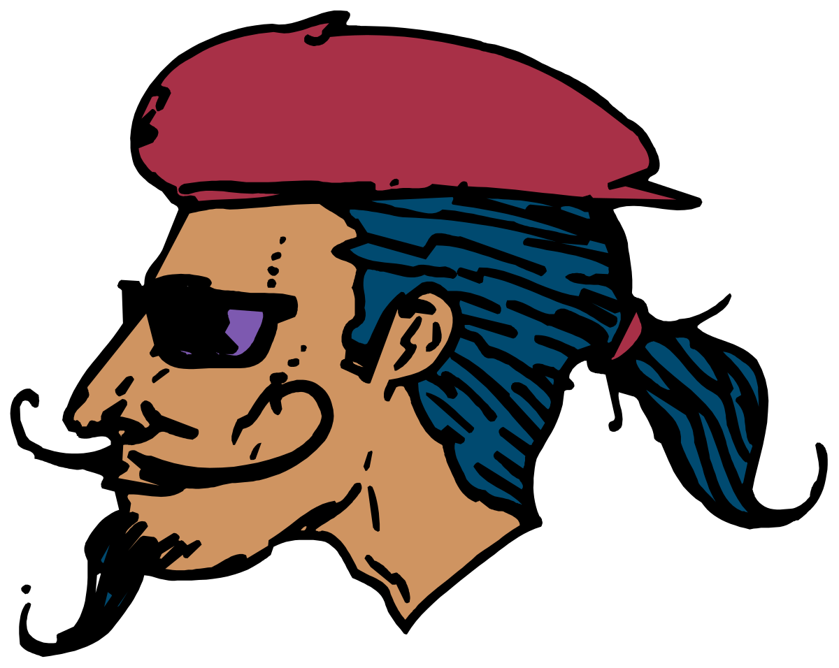 Man with Red Hat and Blue Hair Clipart for Creative Projects