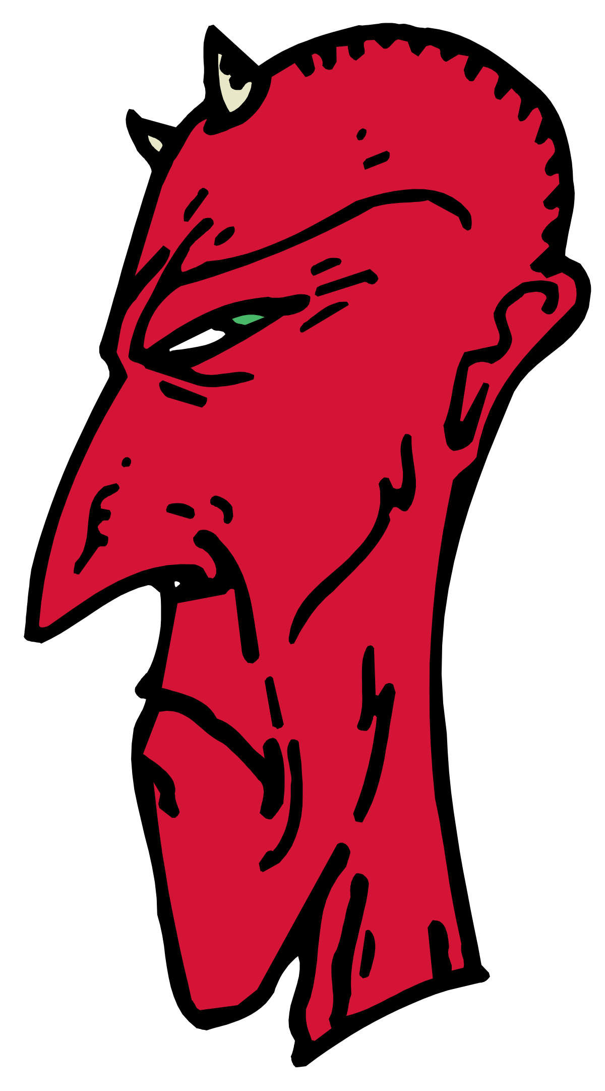 Red and Black Man's Face Clipart: Bold and Striking Design