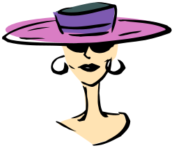 Woman in Purple and Green Hat Clipart - Vibrant Fashion Illustrations
