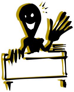 Black and Yellow Man Sitting on Chair Clipart for Dynamic Designs