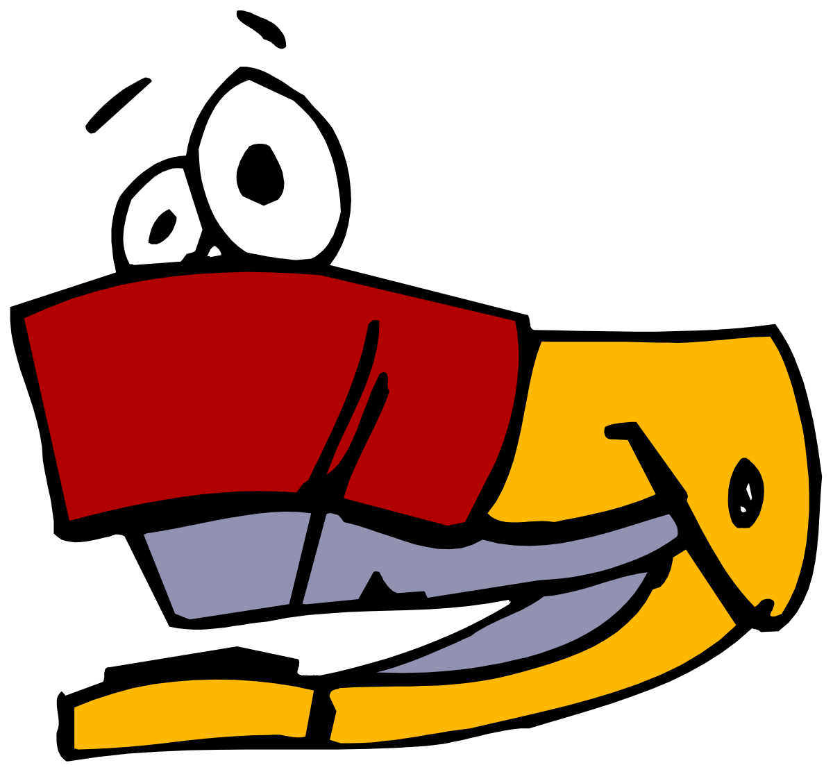 Cartoon Banana with Red Shirt - Fun Clipart on Black Background