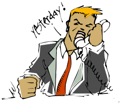 Businessman in Suit Talking on Cell Phone Clipart