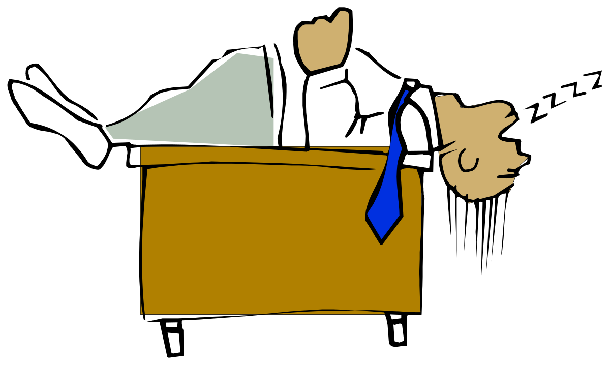 Businessman in Suit Sitting at Desk Clipart