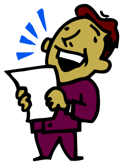 Man Holding Colorful Paper with Star Clipart - Blue and Yellow Design
