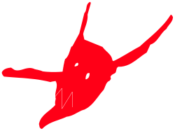 Red Silhouette of a Man in the Air - Dynamic Clipart for Your Projects