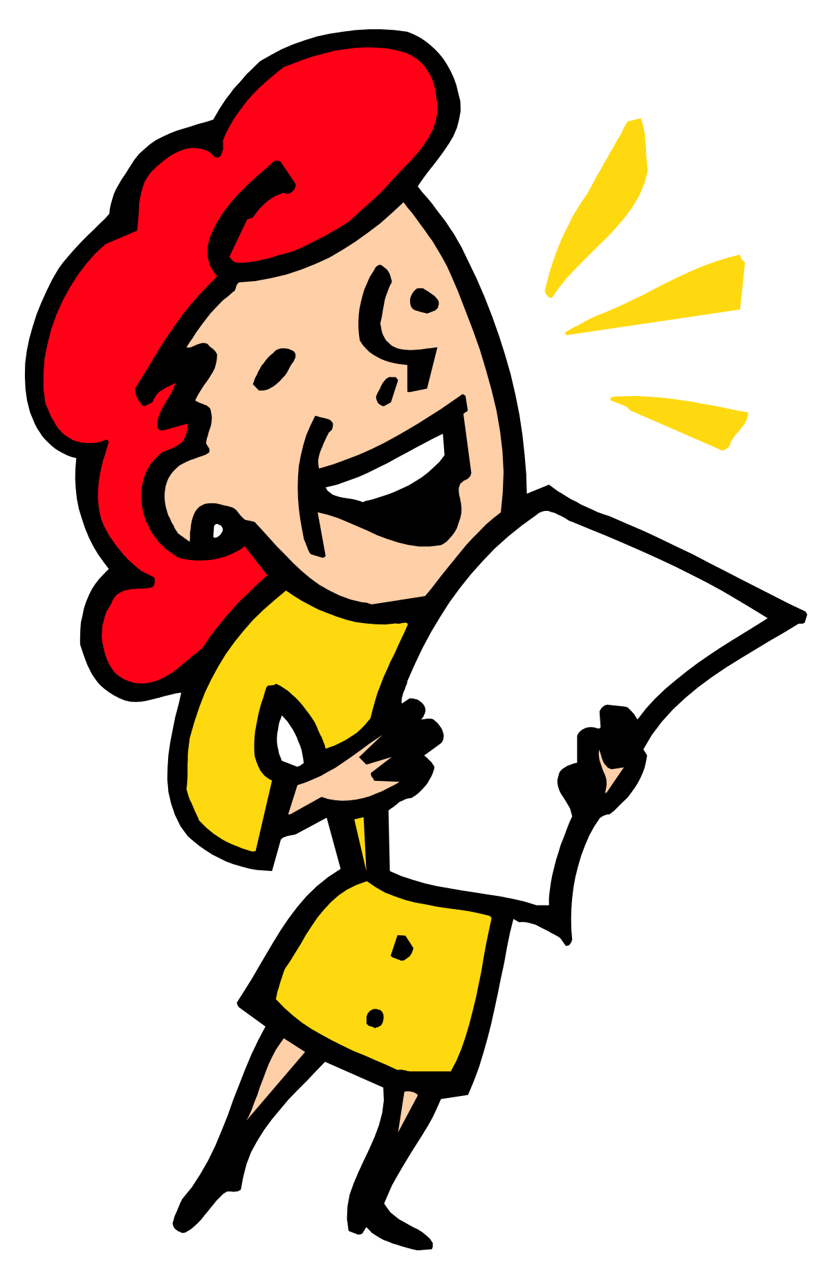 Happy Woman Reading Newspaper Clipart for Engaging Visuals