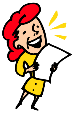 Happy Woman Reading Newspaper Clipart for Engaging Visuals
