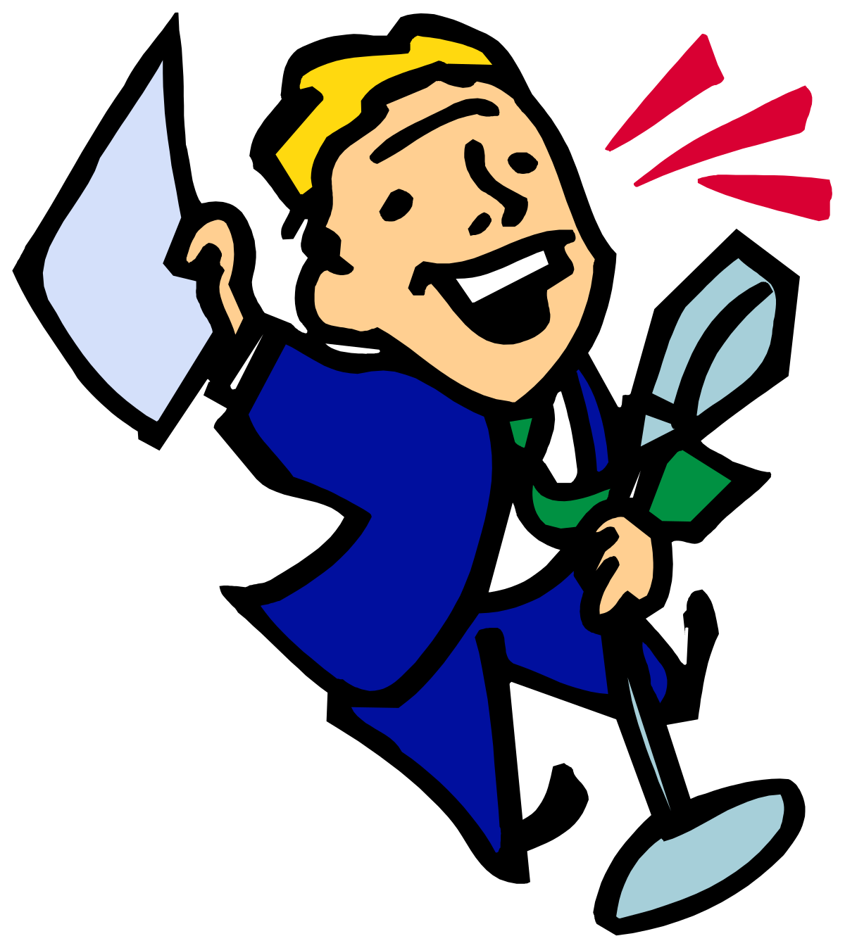 Businessman with Knife Clipart - Stylish and Sharp Visuals