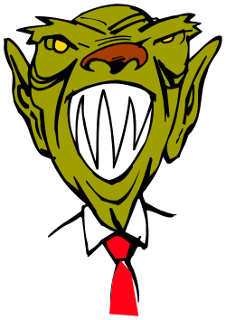 Cartoon Character with Tie and Mouth - Fun Clipart for Various Uses