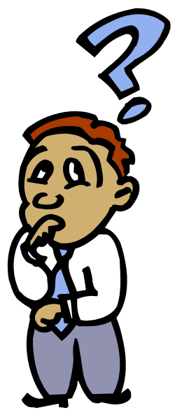 Question Mark Clipart Featuring a Thoughtful Man