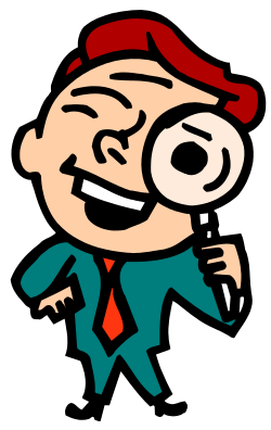 Cartoon Man with Magnifying Glass - Engaging Clipart for All Your Needs