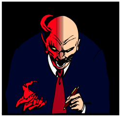 Businessman in Suit and Tie Writing Clipart - Professional Scene