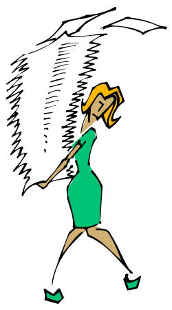 Dancing Woman in Green Dress - Vibrant Clipart for Every Occasion