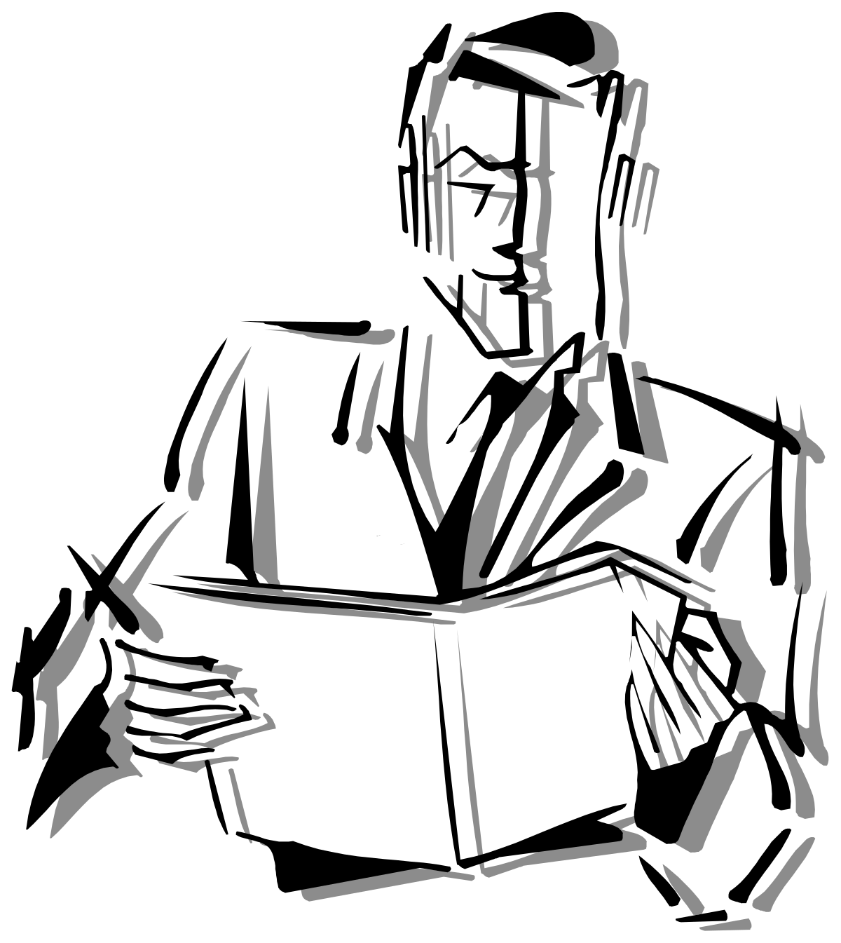 a man reading a book clip art png transparent Man Reading Book Clipart - Engaging and Illustrative Graphics
