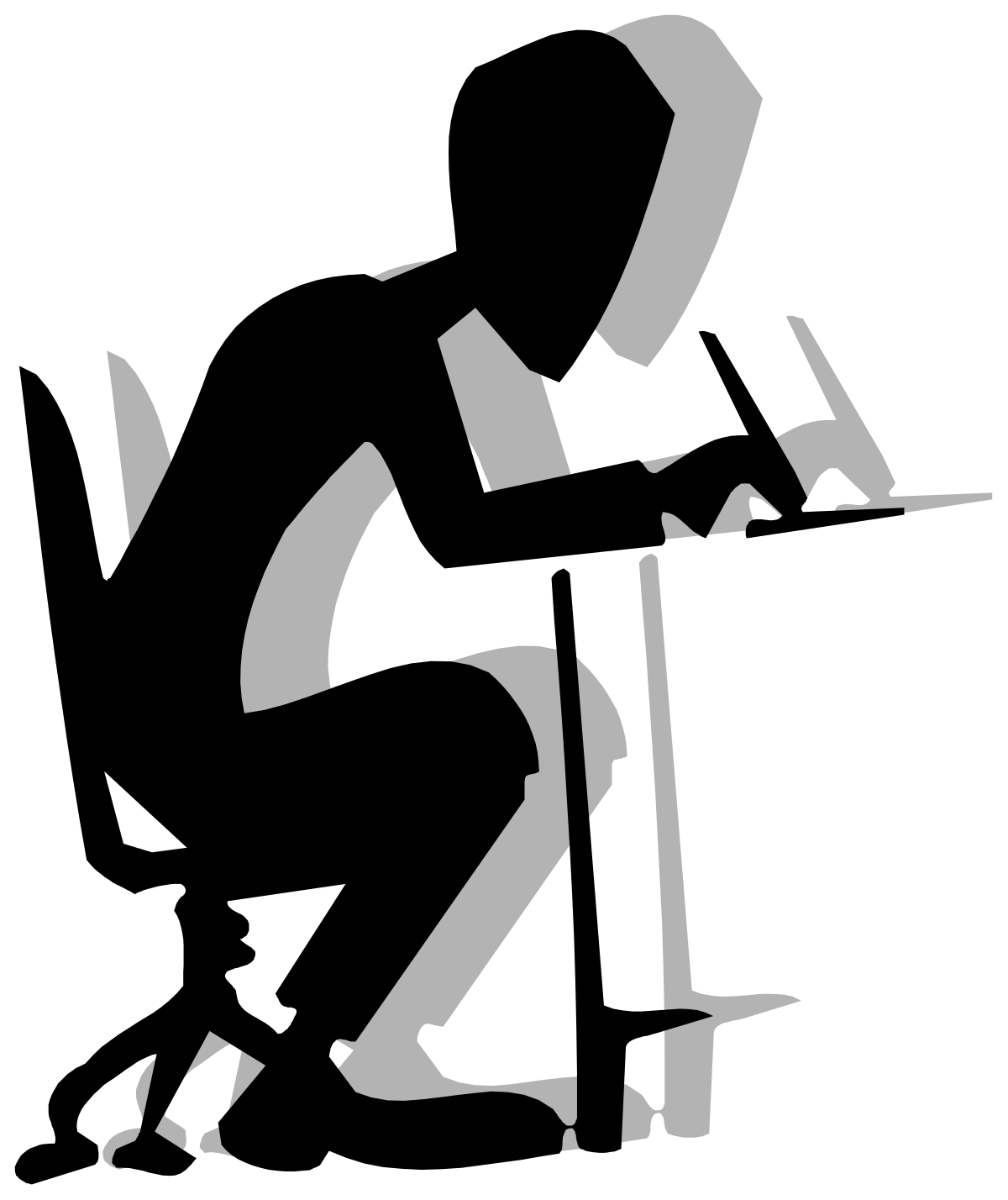 Silhouette of a Man Sitting on a Chair - Versatile Clipart for Various Uses