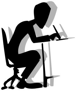 Silhouette of a Man Sitting on a Chair - Versatile Clipart for Various Uses