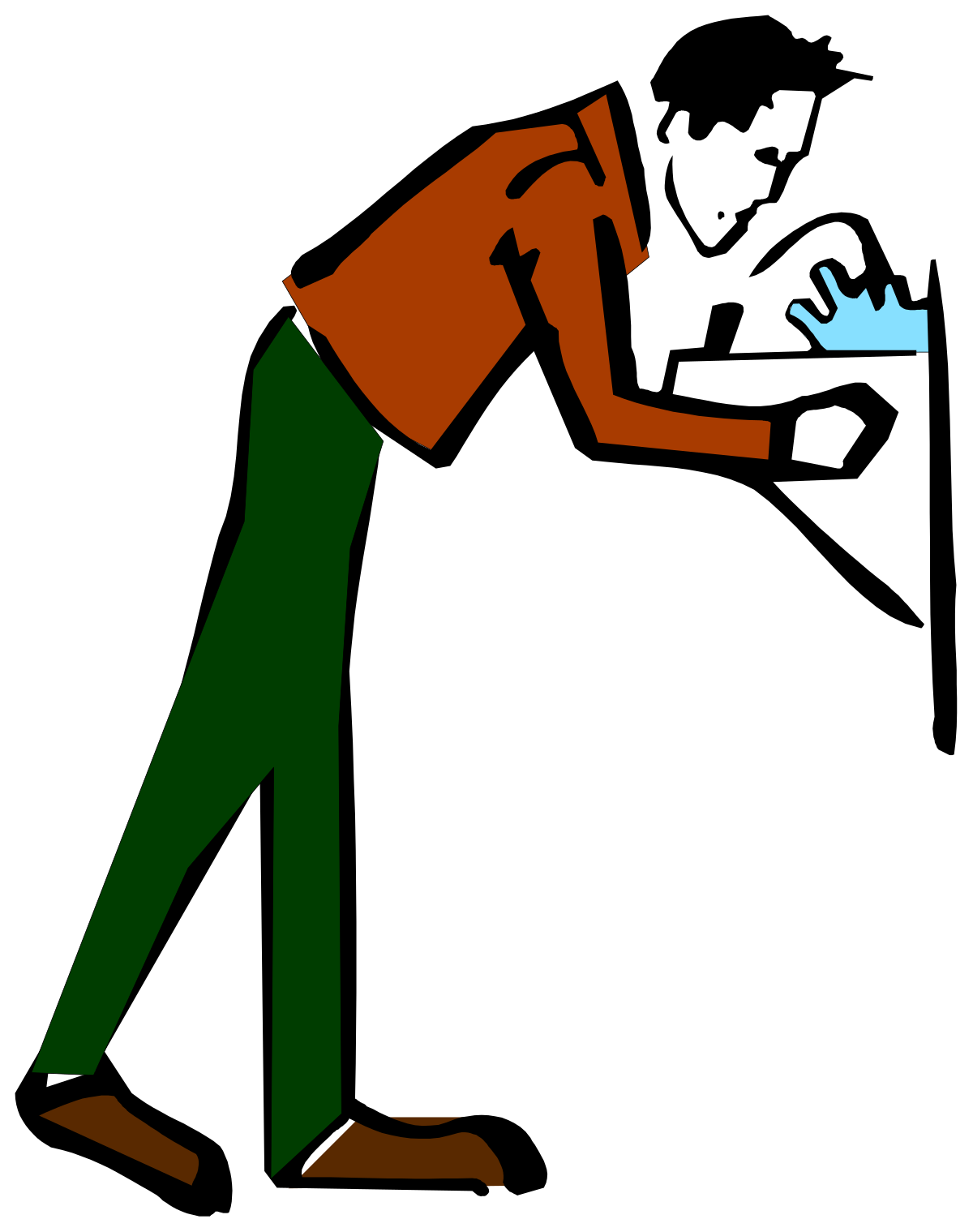 a man in a green pants and a red shirt is throwing a paper clip art png transparent Man in Green Pants and Red Shirt Throwing Paper Clipart