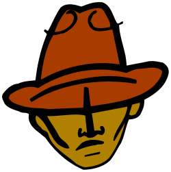 Man in a Hat and Mustache Clipart - Vintage Style Character Illustration