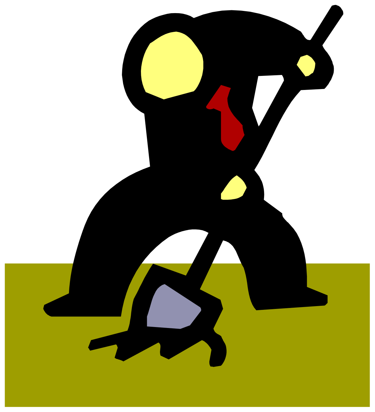 Running Man with Ball on Field Clipart