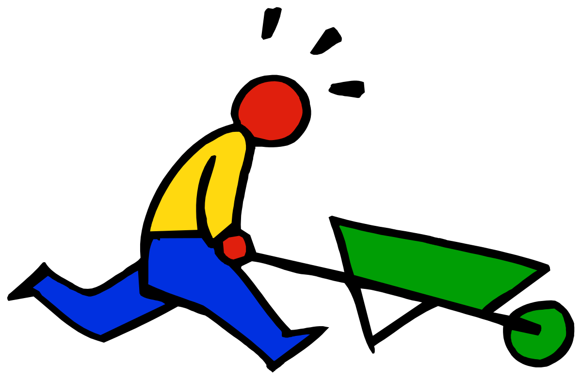 Walking Person with Green and Blue Bag Clipart for Creative Projects