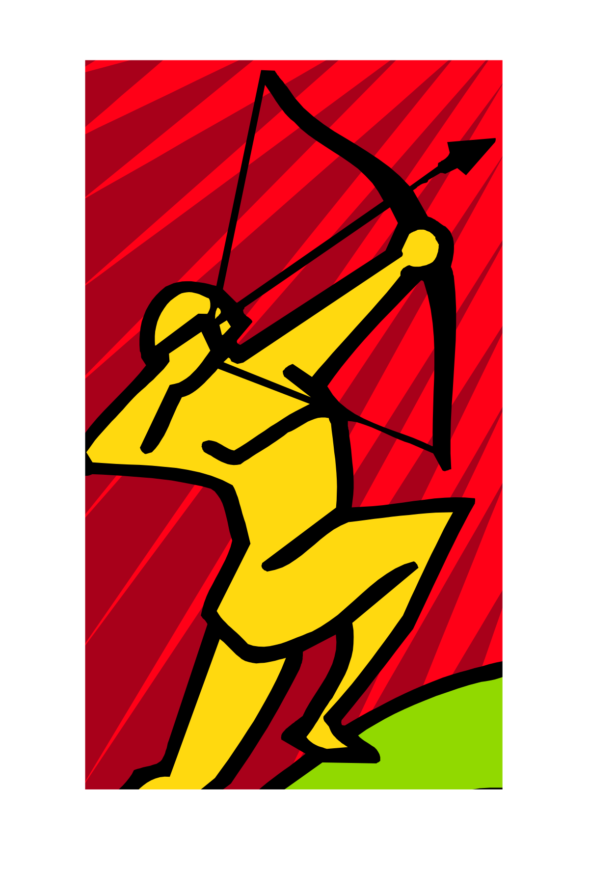 Abstract Yellow and Red Man Clipart - Vibrant Artistic Representation